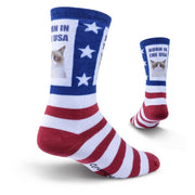 K. Bell Grumpy Cat Men's Born in the USA Sub Crew Socks - GCMF15H003-01