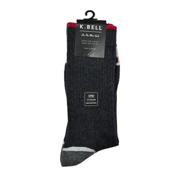 K. Bell Men's Heather Tech Crew Socks One Size - 66917M