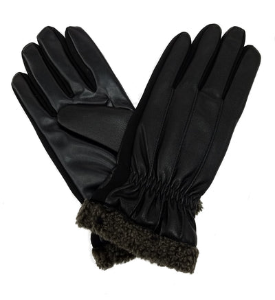 Isotoner Men's Signature SmartTouch Dress Faux Fur Cuff Gloves - A75601
