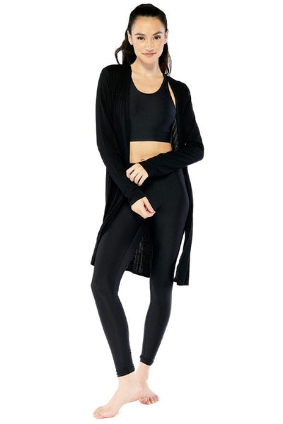 Electric Yoga Ribbed Slitted Cardigan - 108138