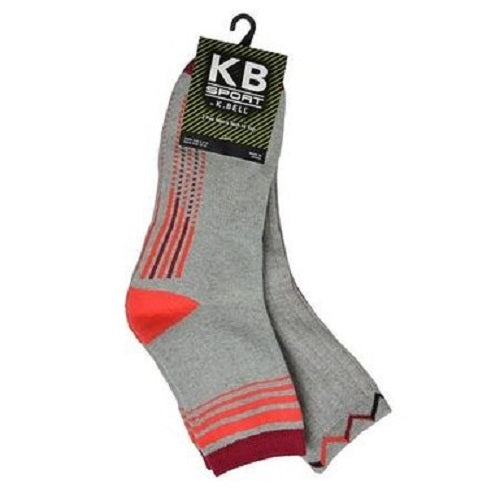 K. Bell Men's Variegated Stripe Hi Top Crew 2 Pair Pack Socks One Size - 68336M-2PK