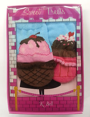 K. Bell Baby's Sweet Treats 2 Pair Pack Socks 0-12 One Size - 65976