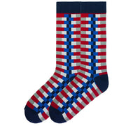 K. Bell Socks Men's Zipper Stripes Crew Sock One Size - KBMS15H016-01