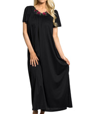 Shadowline Long Gown with Flower Petal Embroidery and Flutter Sleeves - 32280