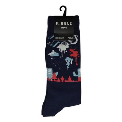 K. Bell Men's Tree Beast Crew Socks One Size Navy - KBMS15H109-01