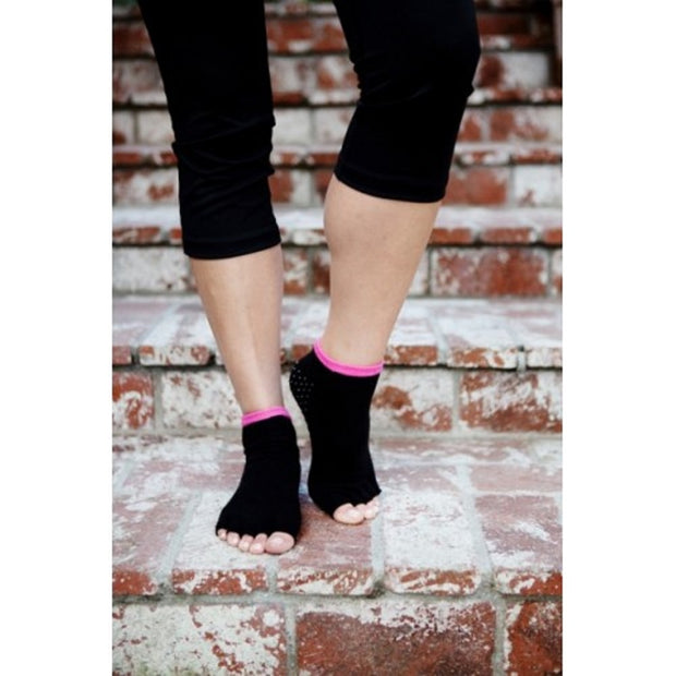 Toezies The Original 1-2 Toe Socks for Yoga-Pilates Pink and Black
