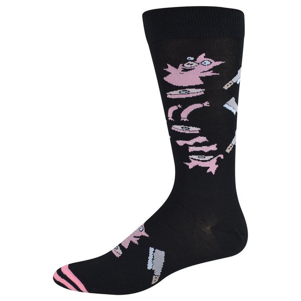 K. Bell Socks Men's Hog Heaven Crew Sock Black One Size - KBMS15H107-01
