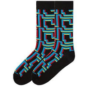 K. Bell Men's 3D Maze Crew Socks One Size Black - KBMS15H097-01