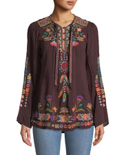 Johnny was Free Spirit Embroidered Georgette Blouse - C14818