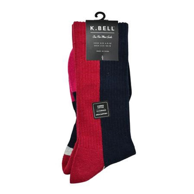 K. Bell Socks Men's Color Block Tech Sock Crew One Size - 66918M