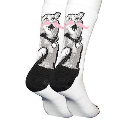 K. Bell Men's Metro Cat Crew Socks White One Size - KSMS15H107-01