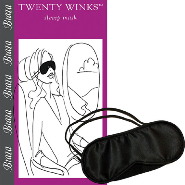Braza Twenty Winks Sleep Mask Black One Size - S-3030