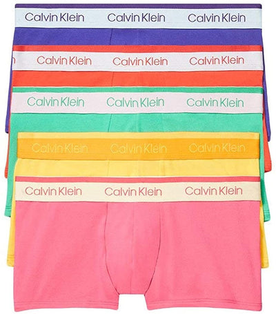 Calvin Klein Men's Cotton Stretch 5 Pack Pride Pack Low Rise Trunks - NB2206