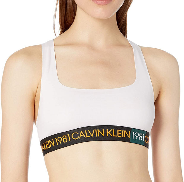 Buy Calvin Klein Women's 1981 Bold Cotton Unlined Bralette, Gray, Medium at