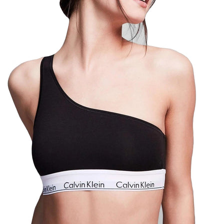 Calvin Klein Modern Cotton One Shoulder Unlined Wireless Bralette - QF7007