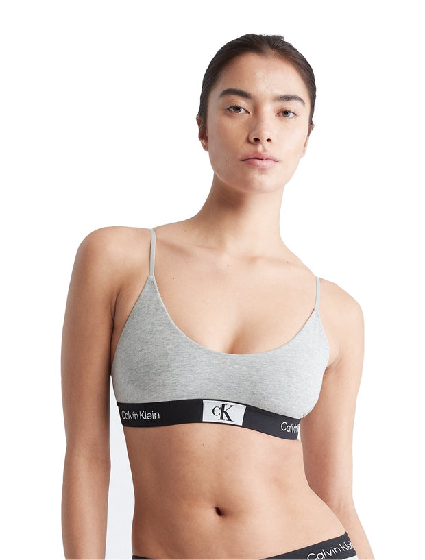 Buy Calvin Klein Embossed Icon Cotton Unlined Bralette - Heather